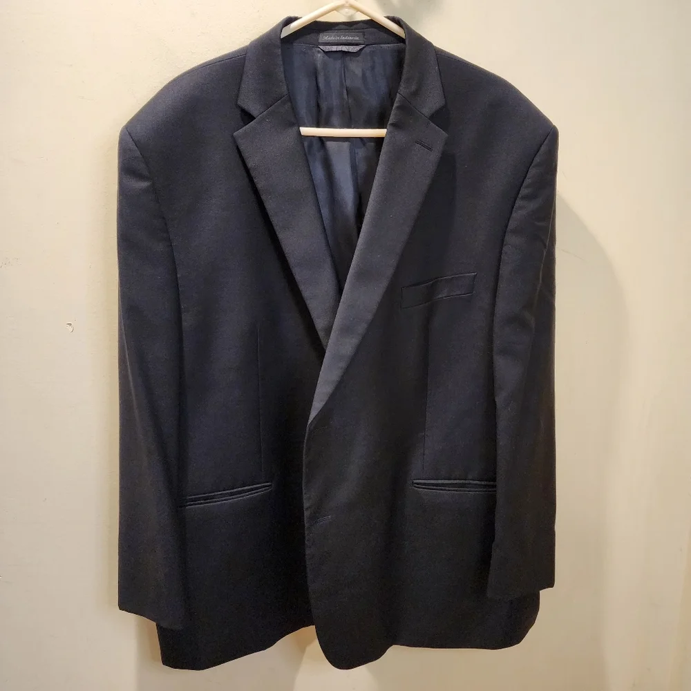 LAUREN Ralph Lauren Men's Classic Black Blazer 100% Wool Natural 50R